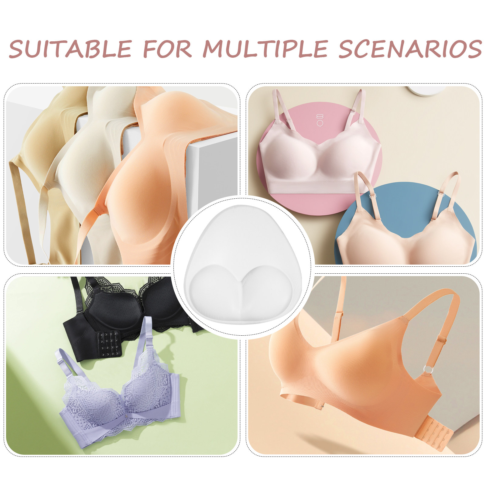زوج واحد من حشوات حمالة الصدر  - مراجعة Push Up Bra Silicone وسعره