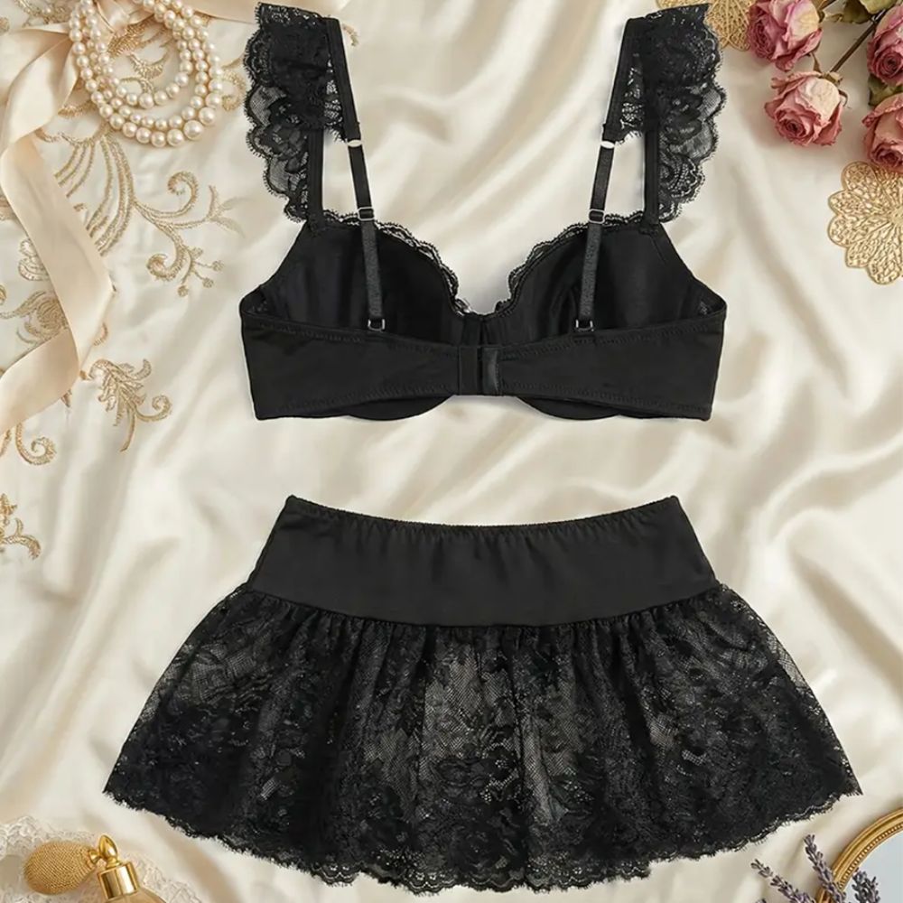 طقم لانجري نسائي مثير بتصميم م - مراجعة Sheer Mesh Bra وسعره